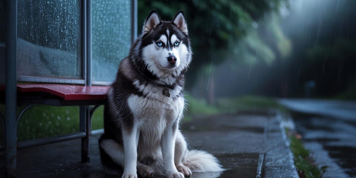 Abandoned in the storm, this Siberian Husky waits for a glimmer of hope and a second chance at love.